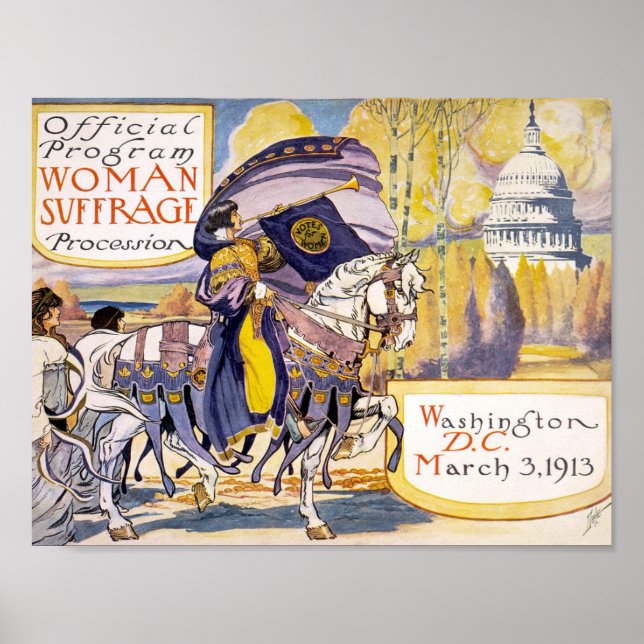 Póster Women's Suffrage 1913 Girl on a Horse (Frente)