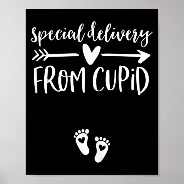 Póster Womens Valentines Day Couples Pregnancy Announceme (Frente)