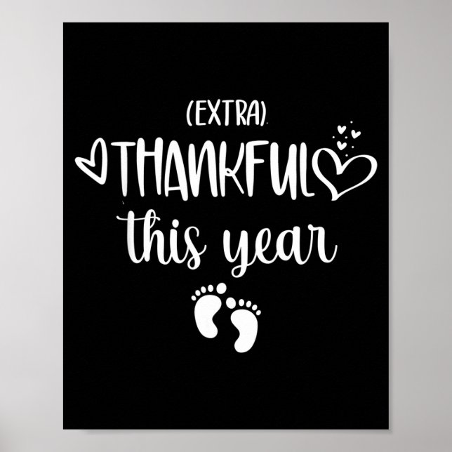 Póster Womens Very Thankful This Year Happy Pregnancy Ann (Frente)