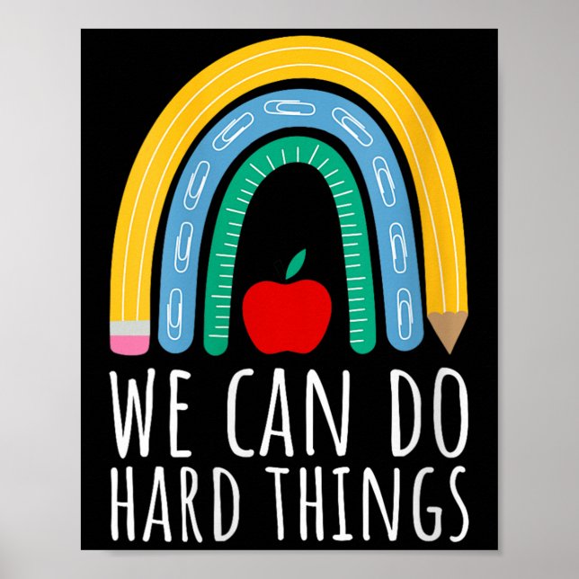 Póster Womens We Can Do Hard Things Motivational Teacher  (Frente)