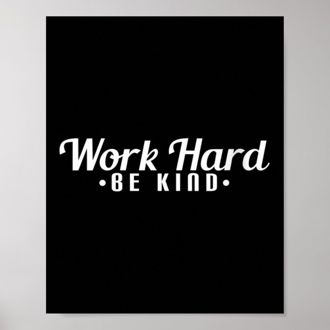 Póster Womens Work Hard Be Kind Motivational V-neck  (Frente)