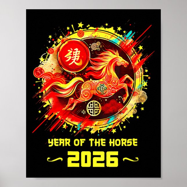 Póster Womens Year Of The Horse 2026 Lunar New Year Chine (Frente)