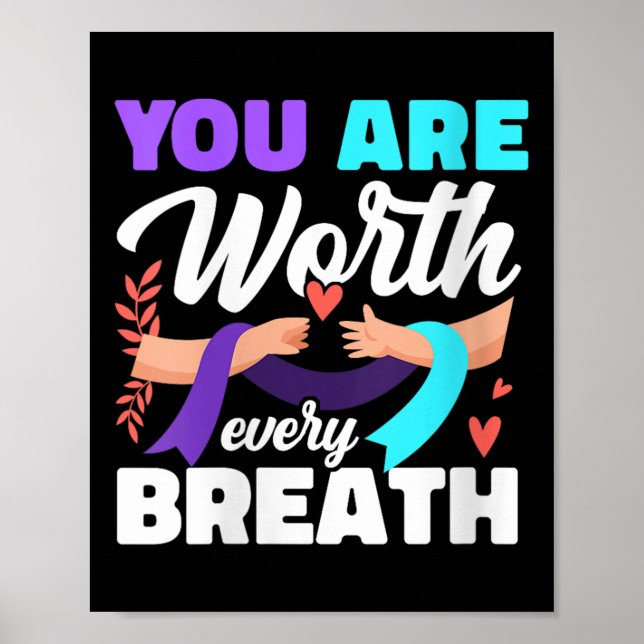 Póster Womens You Are Worth Every Breath Depression Aware (Frente)
