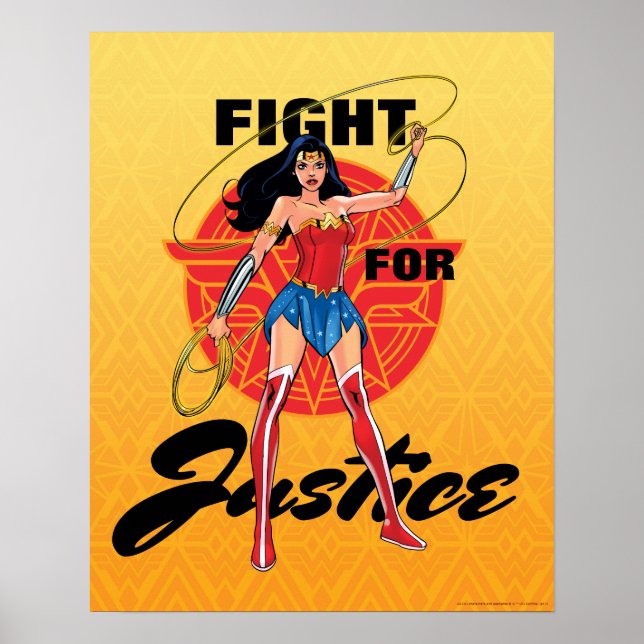 Póster Wonder Woman With Lasso - Fight For Justice (Frente)