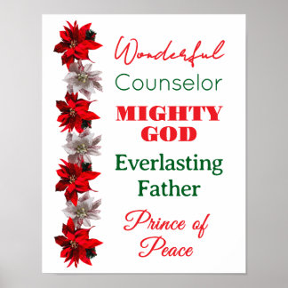 Póster Wonderful Counselor Names of Jesus Christmas