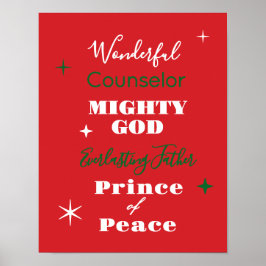 Póster Wonderful Counselor Names of Jesus Christmas