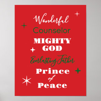 Póster Wonderful Counselor Names of Jesus Christmas