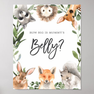 Póster Woodland adivina lo grande que es el Belly de mamá