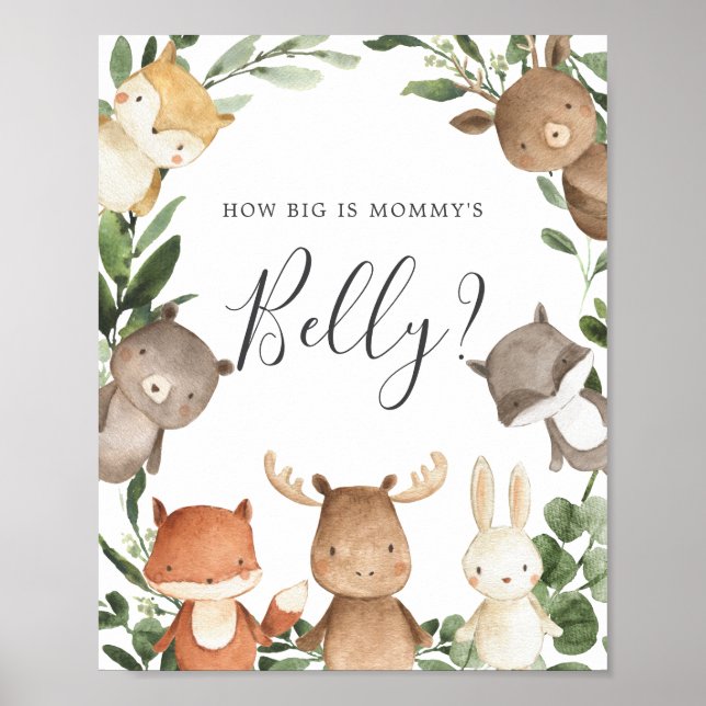 Póster Woodland adivina lo grande que es el Belly de mamá (Frente)