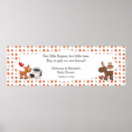 Póster Woodland animal baby shower / birthday party