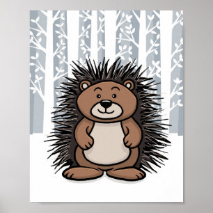 Póster Woodland Animal Porcupine