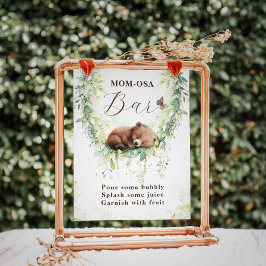 Póster Woodland Animales Green Baby Shower Mom-osa