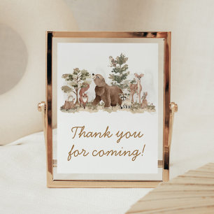 Póster Woodland Animals Adventure Gracias por venir