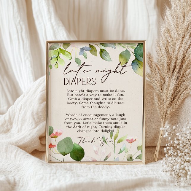 Póster Woodland Animals Baby Shower Tarde Noche Diaper (Subido por el creador)