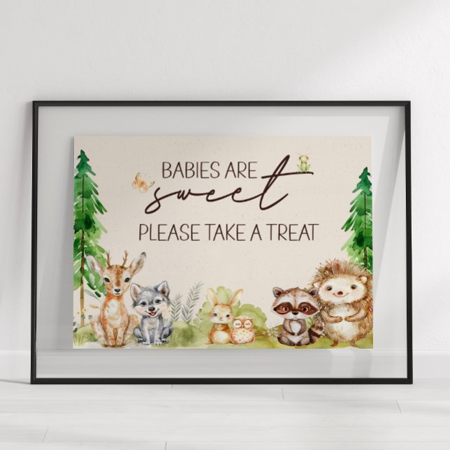 Póster Woodland Animals Boho Baby Shower Favor Rótulo (Subido por el creador)
