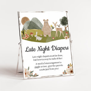 Póster Woodland Animals Boho Tarde Noche Diapers