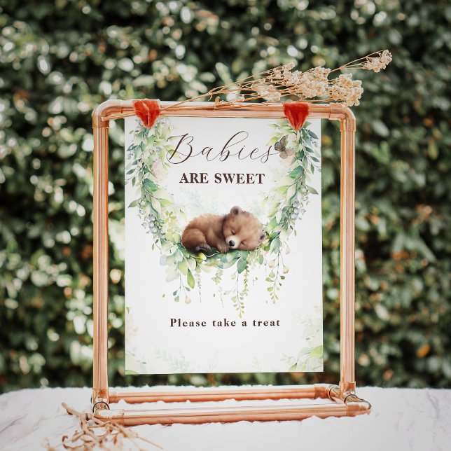 Póster Woodland Animals Greenery Baby Shower Sweet Treat (Subido por el creador)