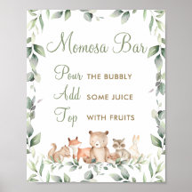 Woodland Animals Greenery Mom-osa Momosa Bar