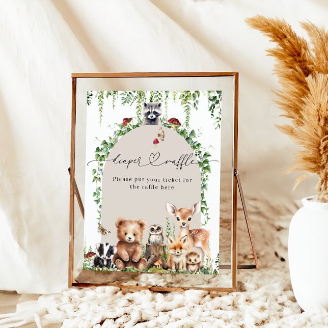 Póster Woodland Animals Greenery Mushroom Baby Shower (Subido por el creador)