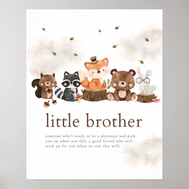Póster Woodland Animals Little Brother Definition Poster (Frente)
