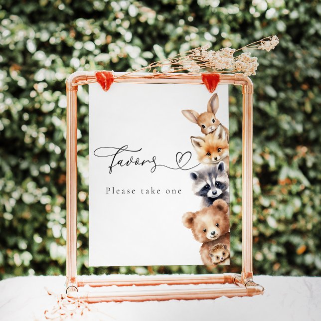 Póster Woodland Animals Modern Baby Shower Bar (Subido por el creador)