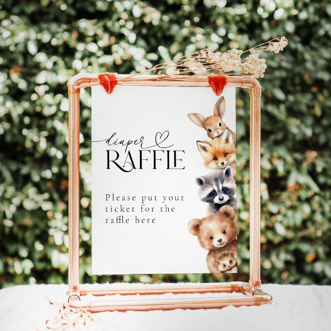 Póster Woodland Animals Modern Baby Shower Diaper (Subido por el creador)