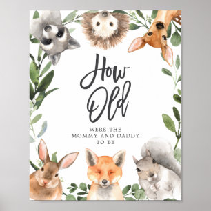 Póster Woodland Baby Shower Qué Edad Tenían Cuando Jugaba