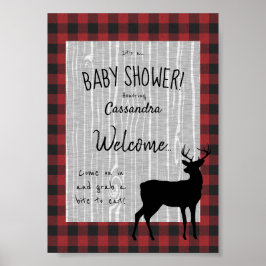 Póster Woodland Baby Shower Welcome Poster