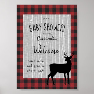Póster Woodland Baby Shower Welcome Poster