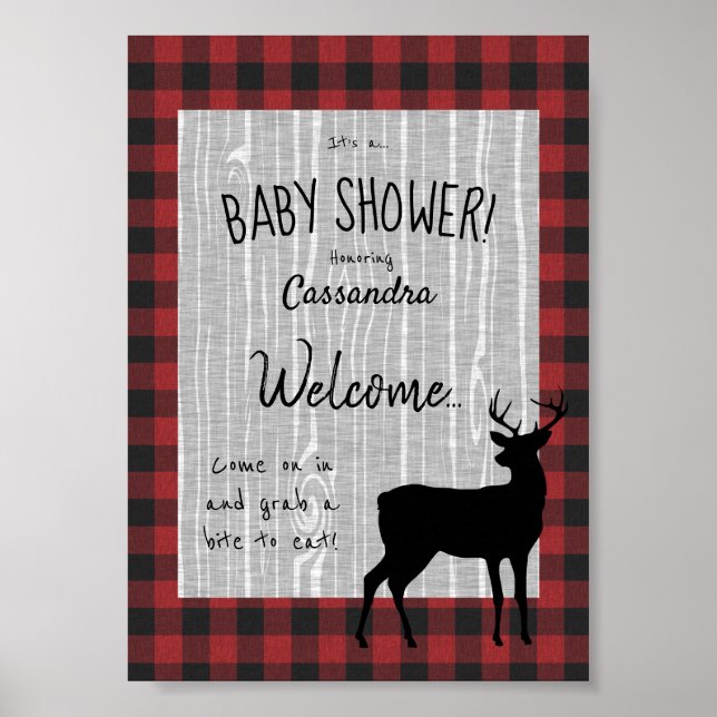 Póster Woodland Baby Shower Welcome Poster (Frente)