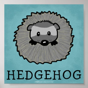 Póster Woodland Critters-Best Forest Friends-Hedgehog