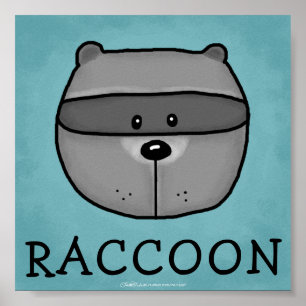 Póster Woodland Critters-Best Forest Friends-Raccoon