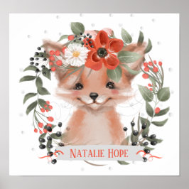 Póster Woodland Cuties - Sweet Fox - Personalize