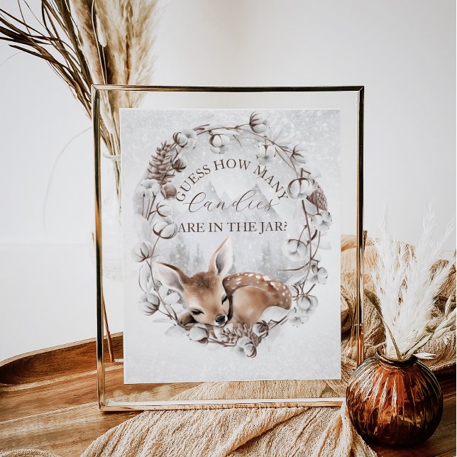 Póster Woodland Deer Winter Juego de Adivinación Baby Sho (Subido por el creador)