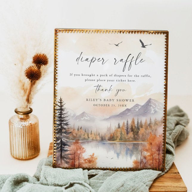 Póster Woodland Diaper Raffle Rótulo Cae en Baby Shower B (Subido por el creador)