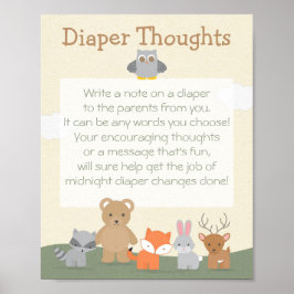 Póster Woodland "Diaper Thoughts"