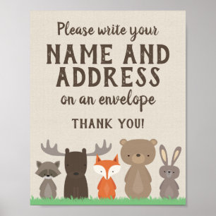 Póster Woodland Escriba su nombre y dirección en sobre