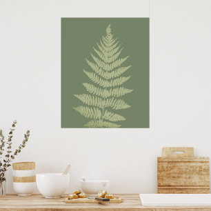Póster Woodland Fern Leves Personalizado Colores de fondo