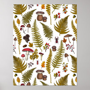 Póster Woodland flora and fauna 2