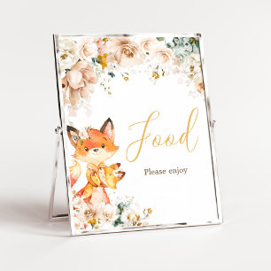 Póster Woodland Floral Fox Baby Shower Food