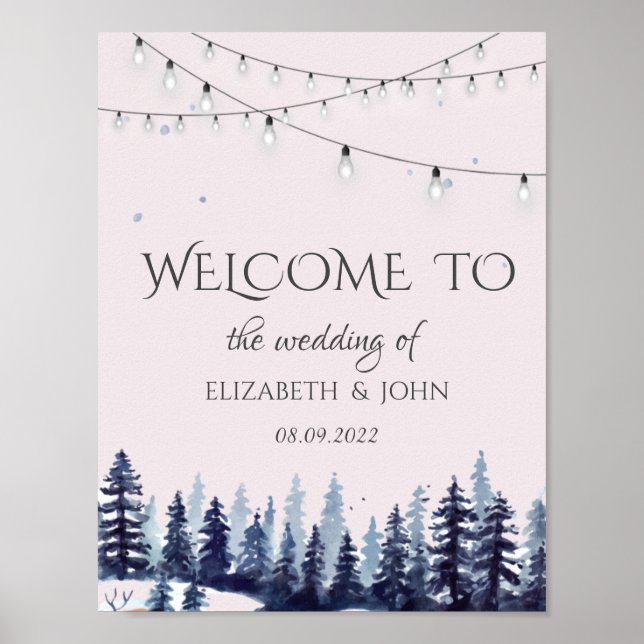 Póster Woodland, Forest,Pine Trees Boda (Frente)