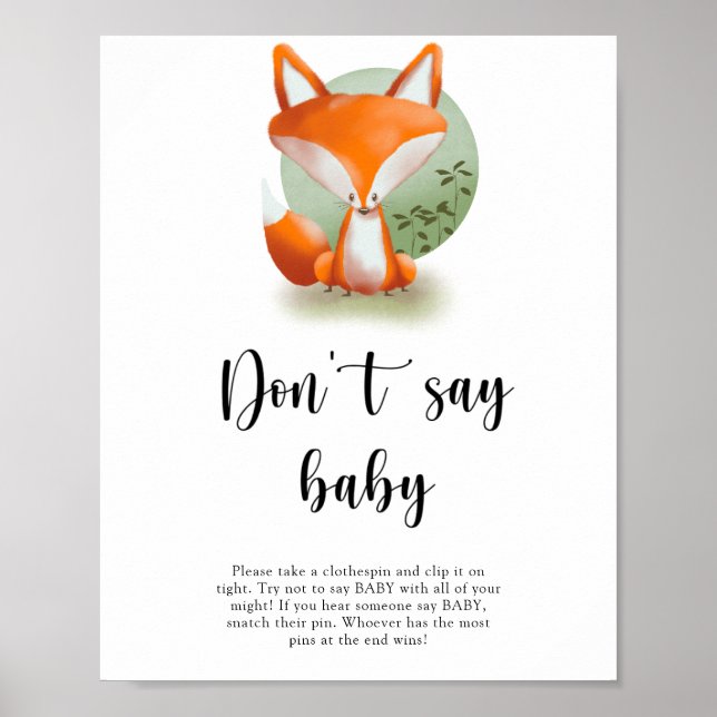 Póster Woodland Fox - Don't say baby (Frente)