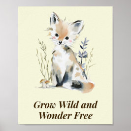 Póster Woodland Fox Nursery Inspirational Wall Art