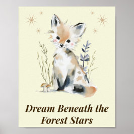 Póster Woodland Fox Nursery Quote Wall Art