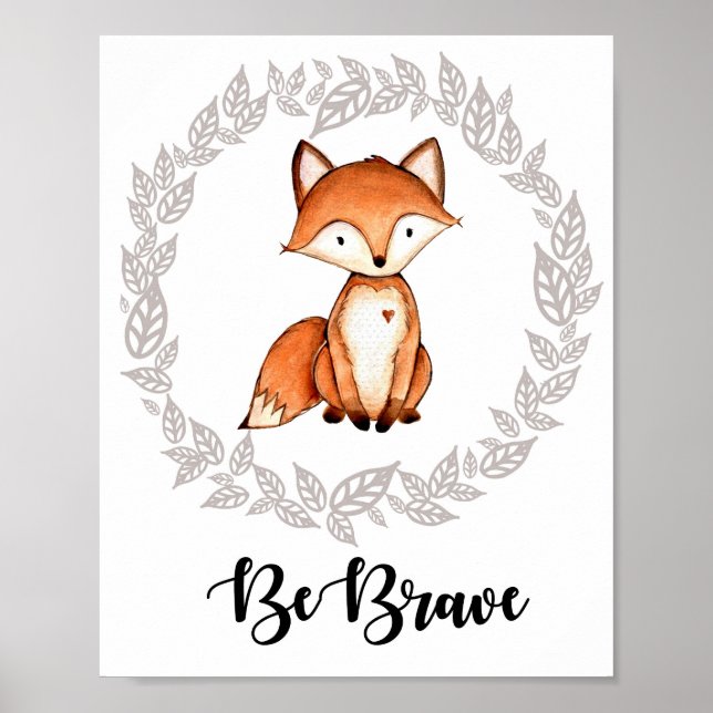 Póster Woodland Fox Print (Frente)