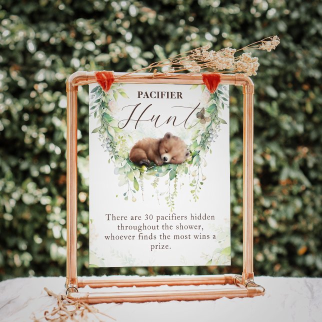 Póster Woodland Greenery Baby Shower Pacifier Hunt Game (Subido por el creador)