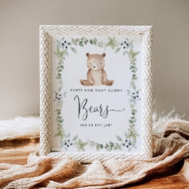 Póster Woodland little bear guess how many gummy bears