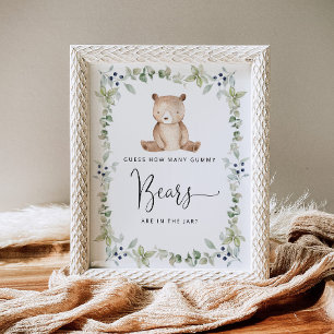 Póster Woodland little bear guess how many gummy bears