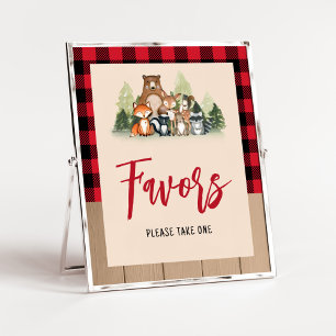 Póster Woodland Lumberjack Baby Shower Favors