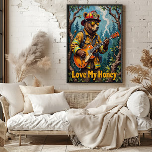 Póster Woodland Serenade: Altas notas del oso